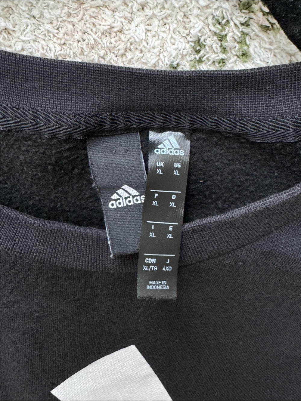 adidas Men’s Essential’s Black Logo Crewneck Sweater - Picture 4 of 6